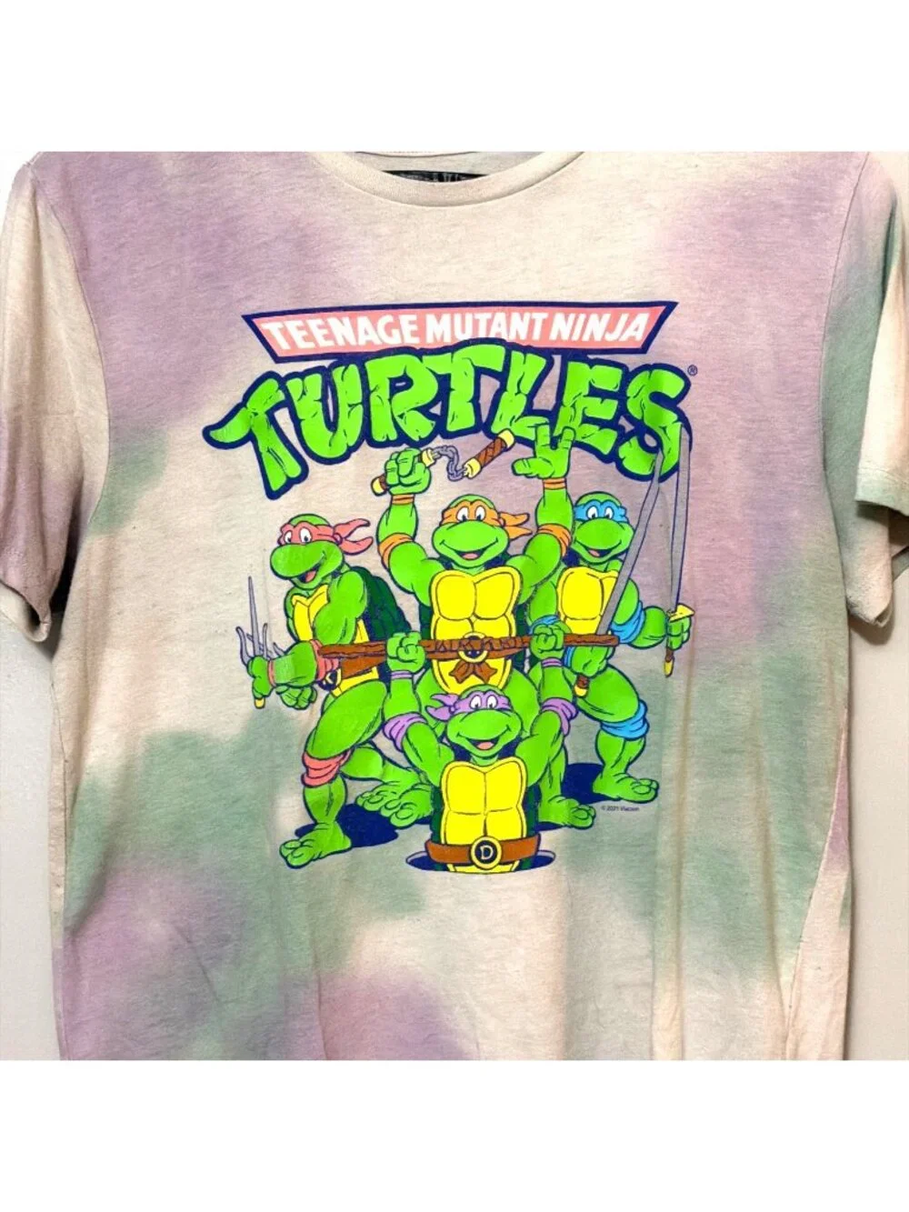 Vtg Teenage Mutant Ninja Turtles Tie-Dye Graphic Tee Old Navy Medium - Picture 1 of 7